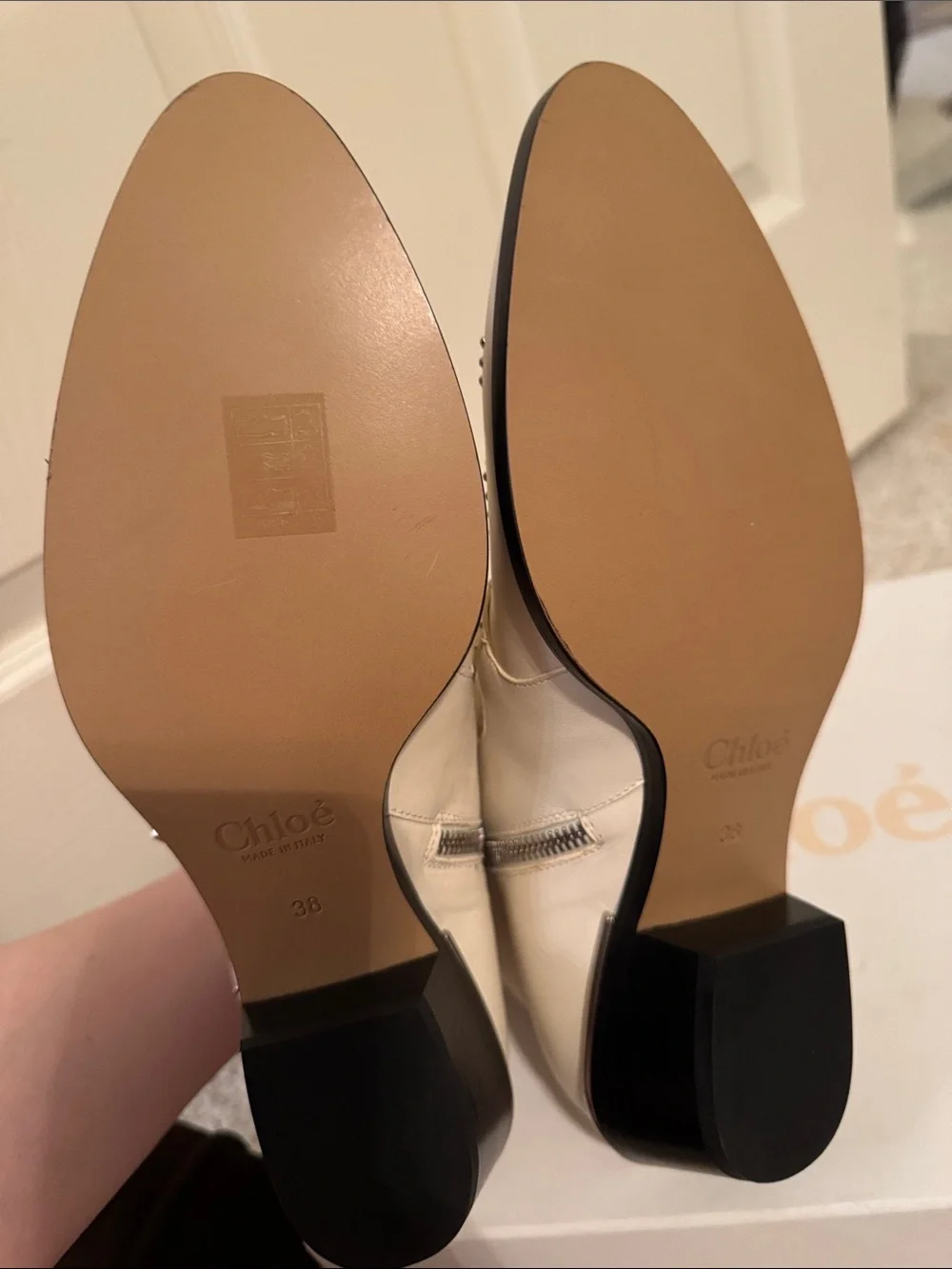 Chloe white leather